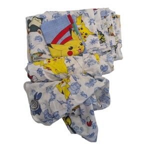 Vintage 90's Pokemon Nintendo 2 Twin Bed Sheet Sets AOP